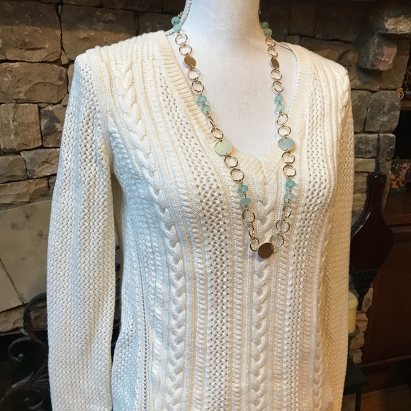 NWOT Banana Republic Cream Sweater Medium - Picture 2 of 6